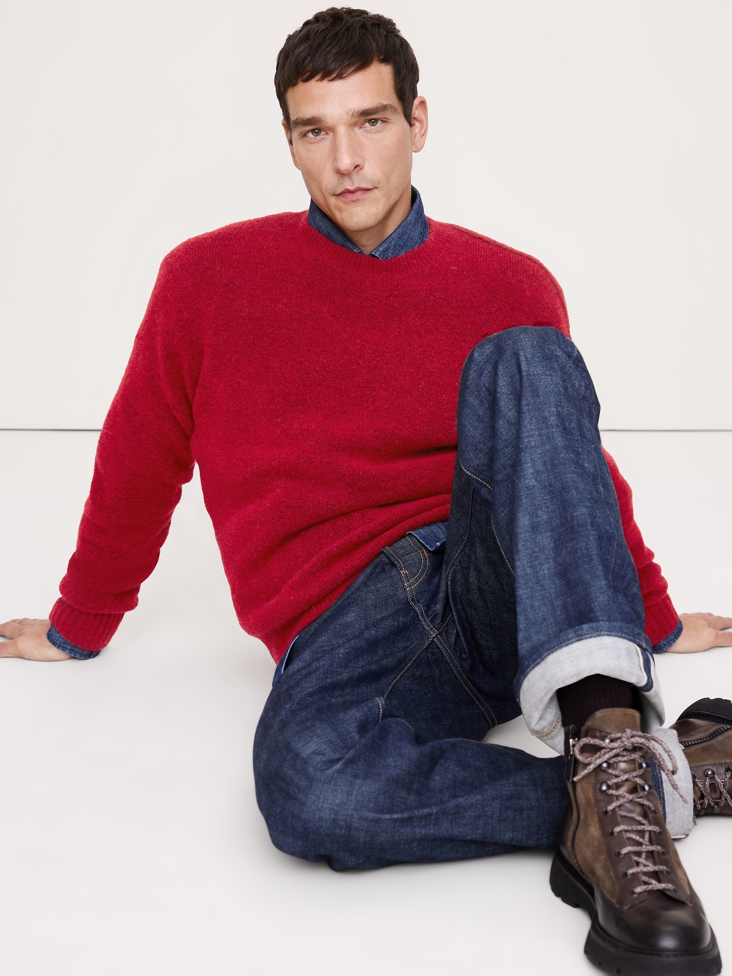 CHANDAIL EN MÉLANGE DE LAINE ET D'ALPAGA ITALIEN