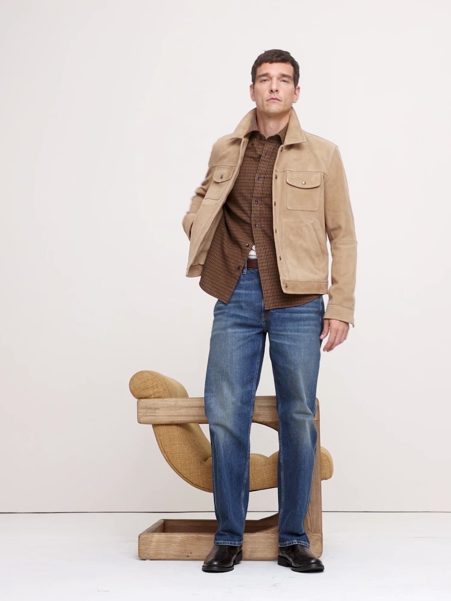 スエード トラッカージャケット-7