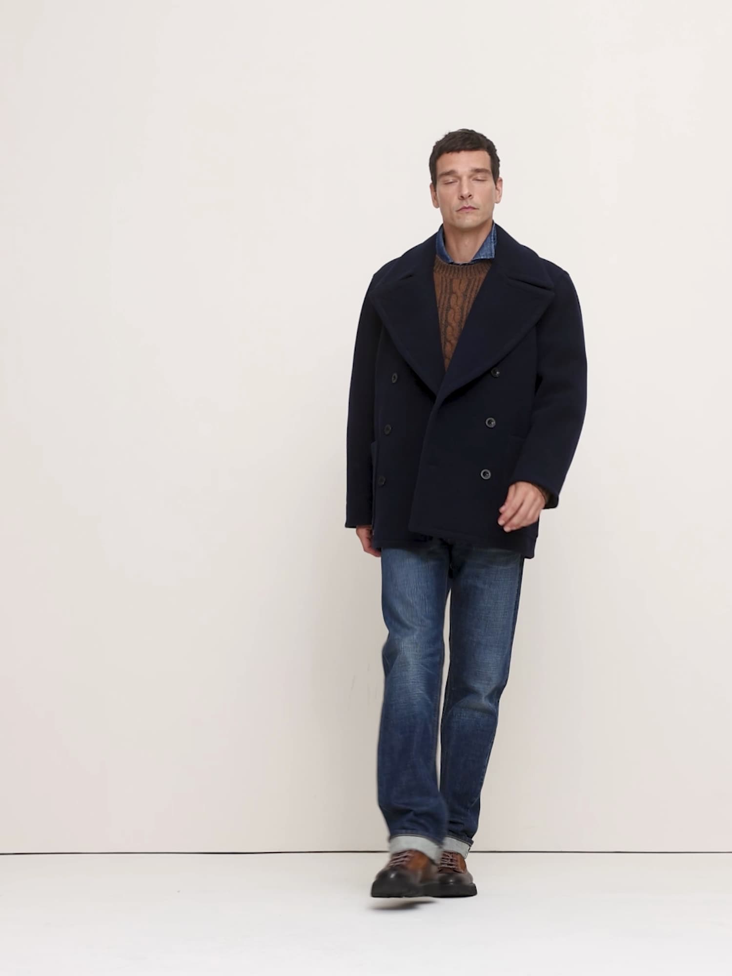 イタリアン メルトン ピーコート-7