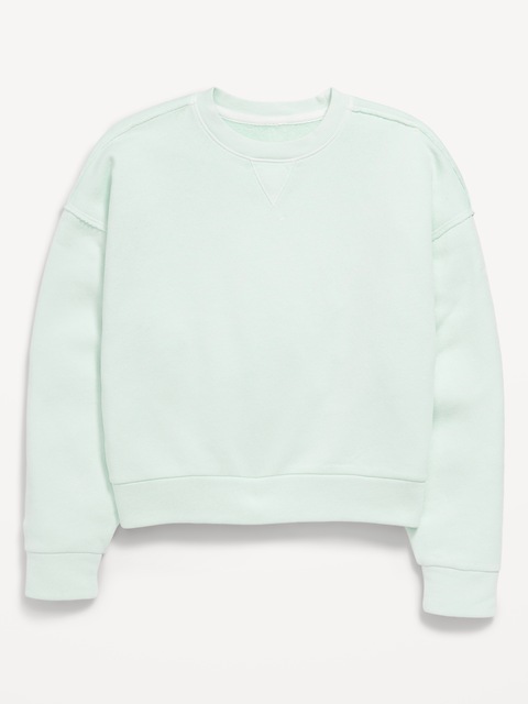 CHANDAIL RAS DU COU EN COTON OUATÉ ULTRA-DOUX POUR FILLE