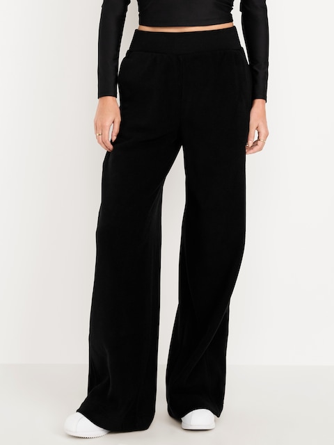 Extra High-Waisted Microfleece Wide-Leg Sweatpants