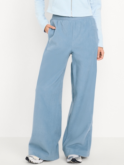 Extra High-Waisted Microfleece Wide-Leg Sweatpants