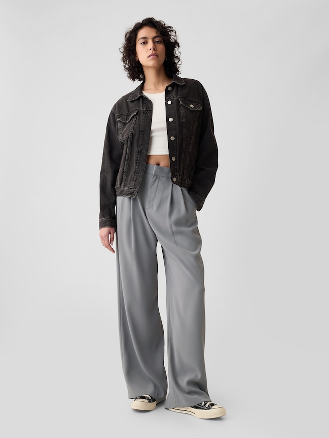 365 ハイライズ プリーツ トラウザーパンツ-0