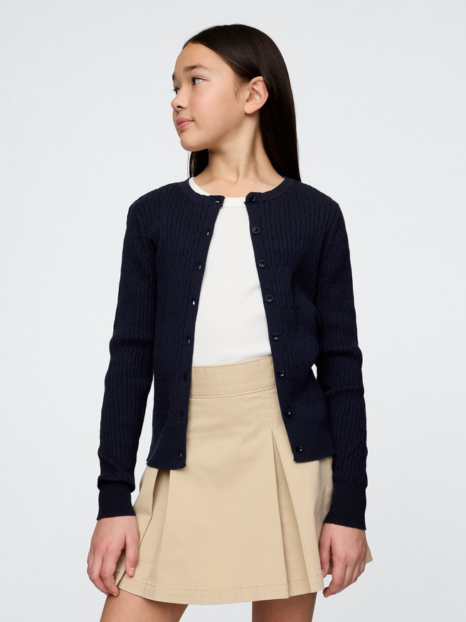 オーガニックコットン ユニフォームカーディガン (キッズ)-0
