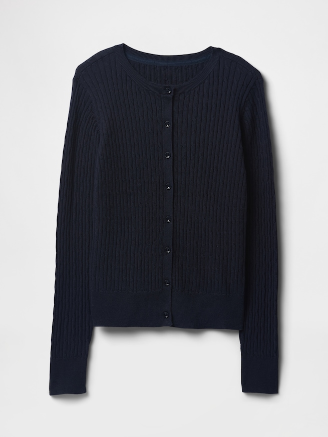 オーガニックコットン ユニフォームカーディガン (キッズ)-3