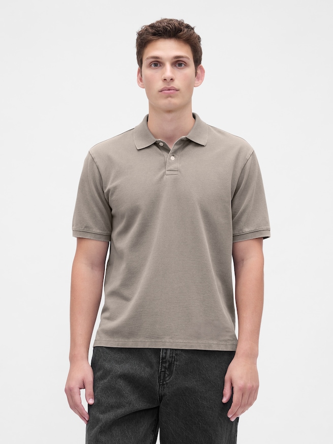 リラックス ピケポロシャツ-0