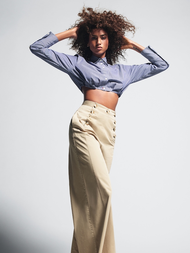 GapStudio ポプリン クロップドシャツ-7