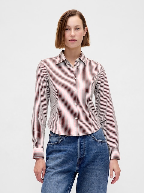 Organic Cotton Fitted Crop Shirt