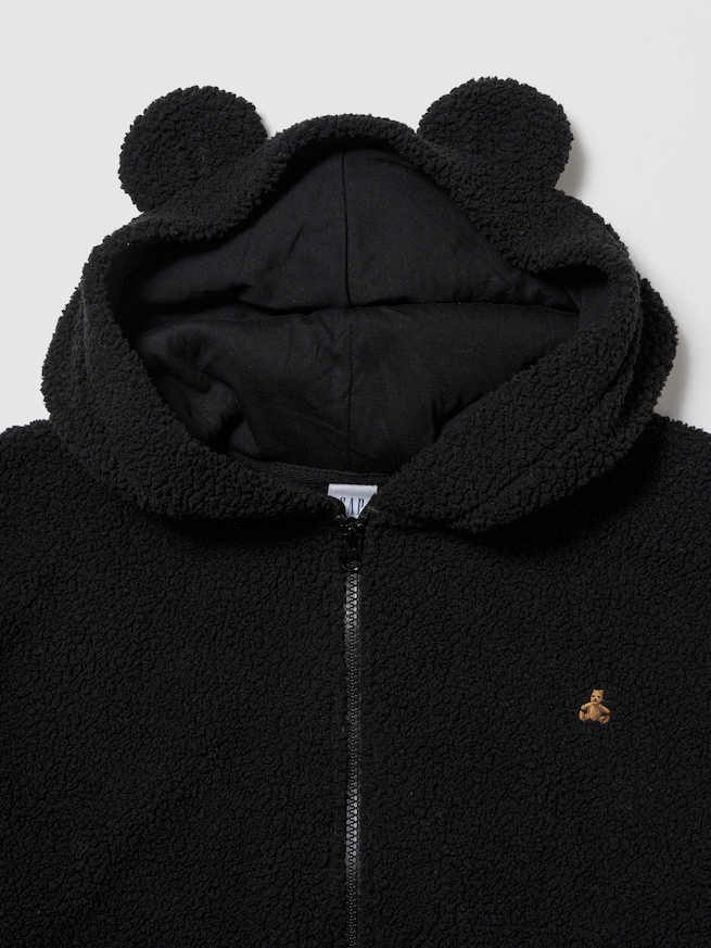 ボア オーバーサイズ くまさん ジップアップパーカー (キッズ)-2