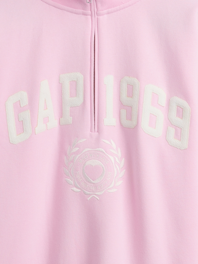 ヴィンテージソフト GAP1969ロゴ ハーフジップ プルオーバー-3