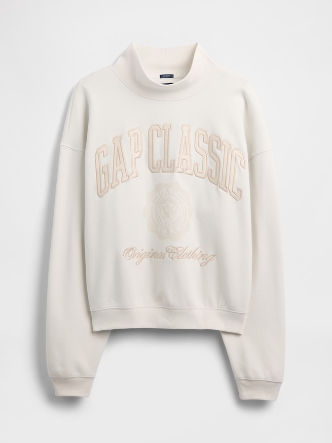 ヴィンテージソフトモックネック　クロップド GAPロゴ スウェットシャツ-4