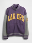 CashSoft カシミヤタッチ NBA ロサンゼルス レイカーズ ロゴ ジップアップセーター-4