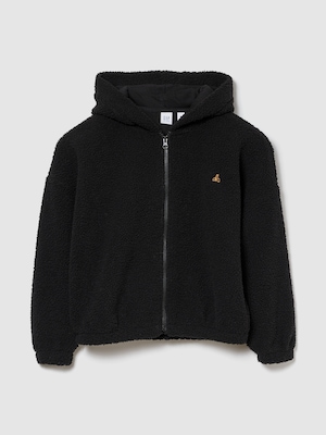 ボア オーバーサイズ くまさん ジップアップパーカー (キッズ)