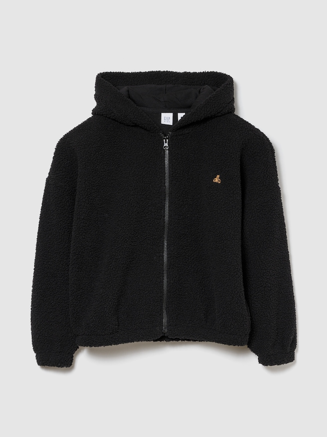 ボア オーバーサイズ くまさん ジップアップパーカー (キッズ)-0