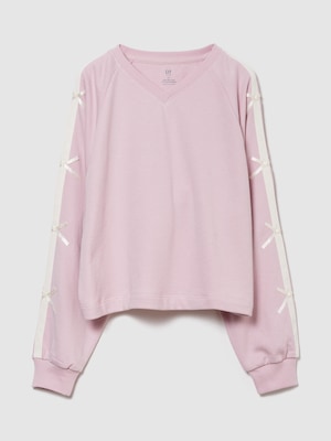 ヴィンテージソフト Vネック リボンスウェットシャツ (キッズ)