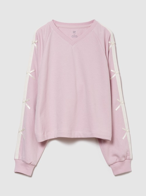 ヴィンテージソフト Vネック リボンスウェットシャツ (キッズ)