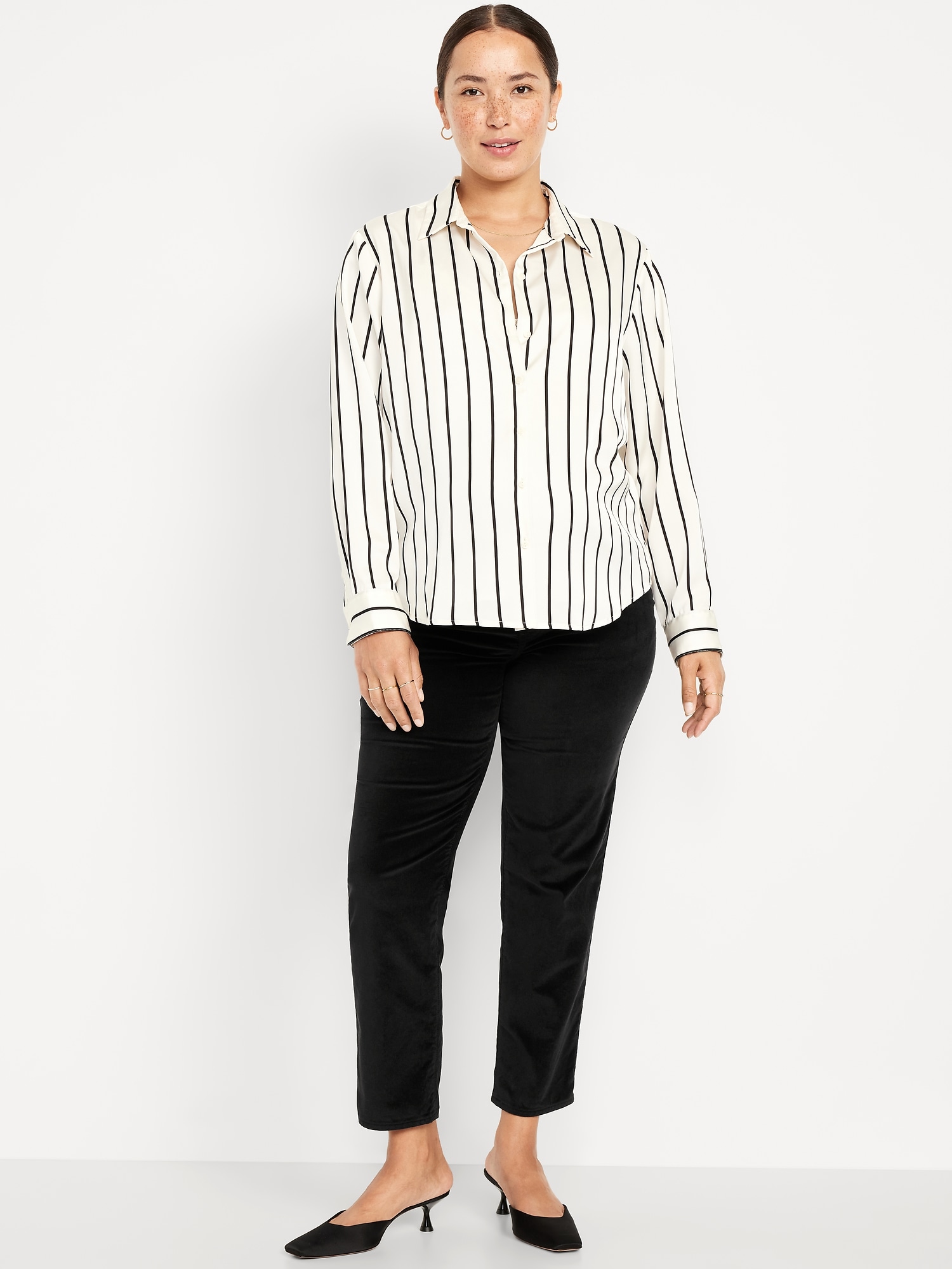 Maternity Full-Panel OG Straight Velvet Pants