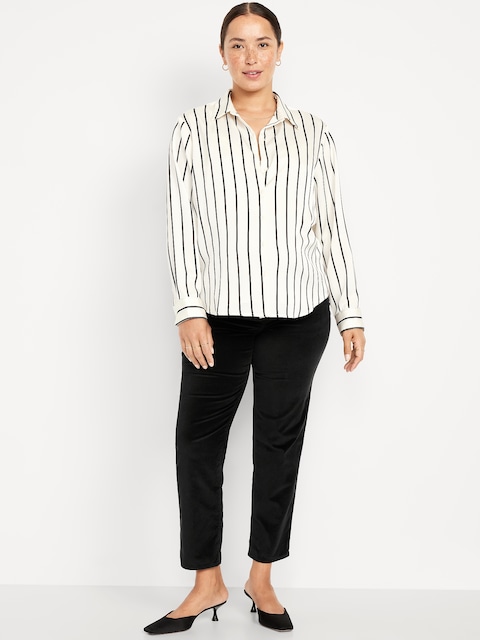 PANTALON OG DROIT EN VELOURS À PANNEAU COUVRANT DE MATERNITÉ