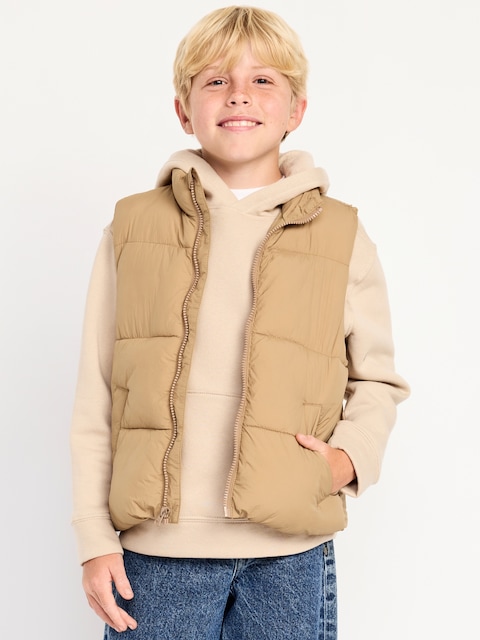 Water-Resistant Quilted Puffer Vest for Boys