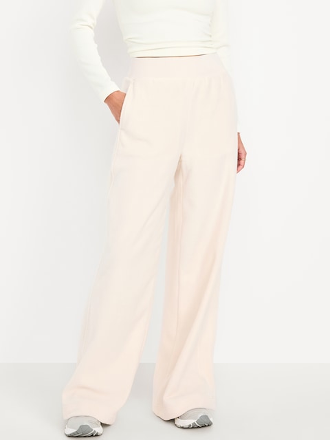 Extra High-Waisted Microfleece Wide-Leg Sweatpants