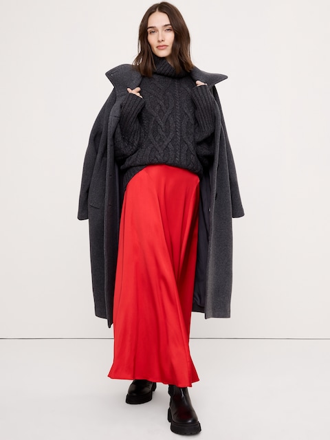 JUPE LONGUE EN SATIN EXTENSIBLE