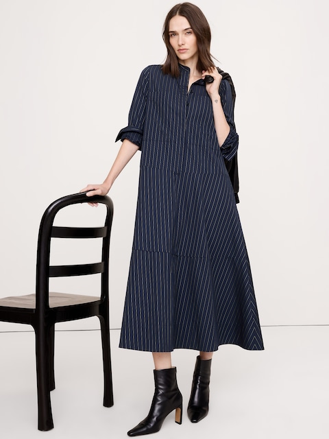 ROBE-CHEMISIER TRAPÈZE EN COTON