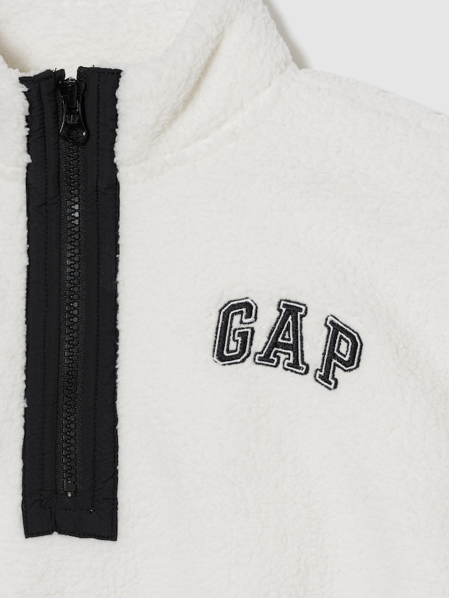 リサイクル リラックスフィット  ボア ハーフジップ スウェットシャツ (キッズ)-4