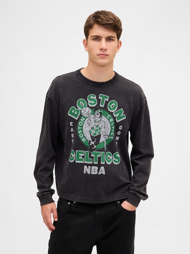 NBA ボストン セルティックス クロップドグラフィックTシャツ-0