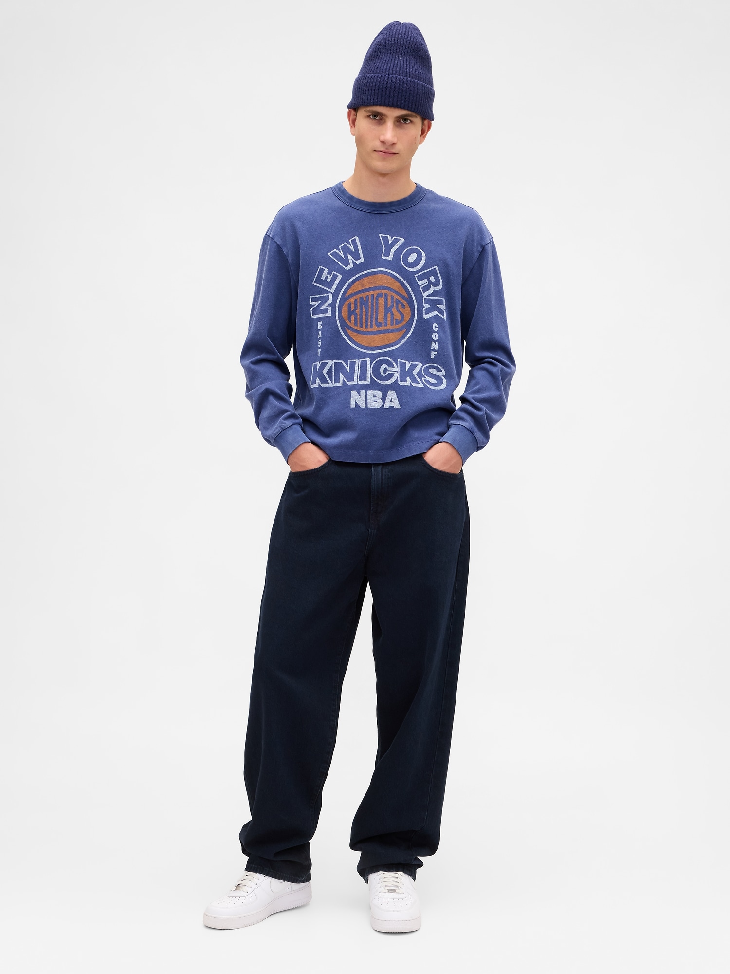 NBA ニューヨーク ニックス クロップド グラフィックTシャツ-1