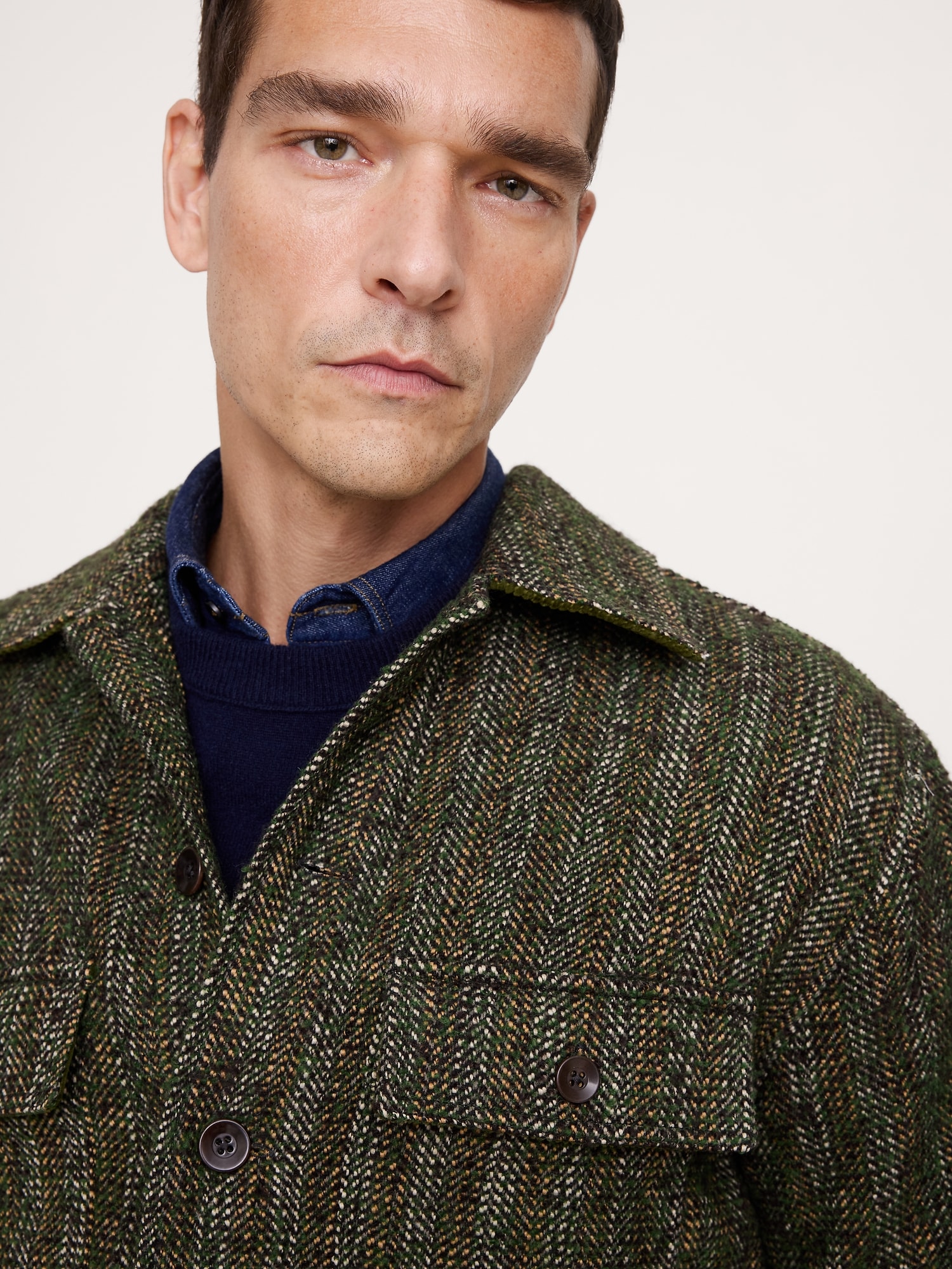 リラックスフィット ヘビー オーバーシャツ (ウール混)-0