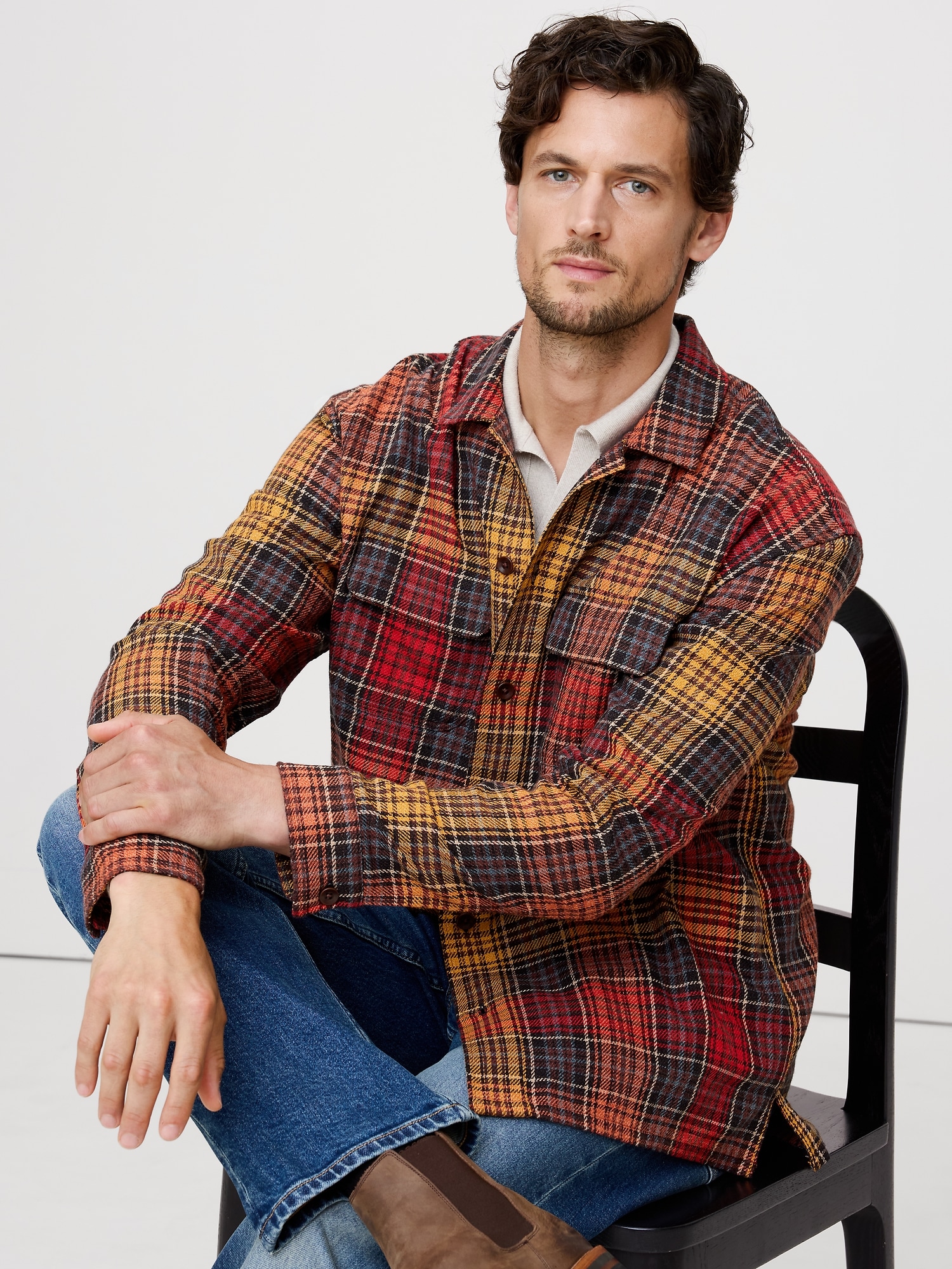 Relaxed-Fit Plaid Cotton Overshirt