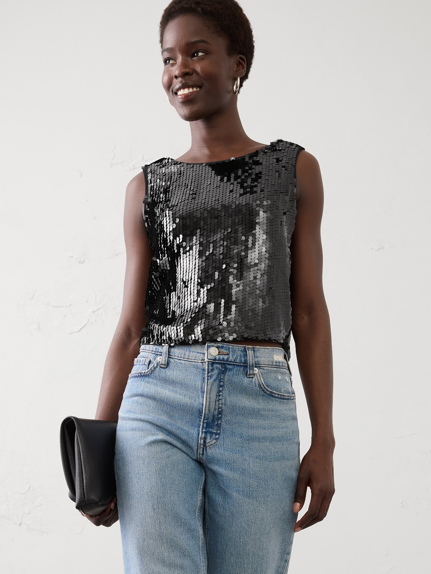 HAUT RAS DU COU À PAILLETTES