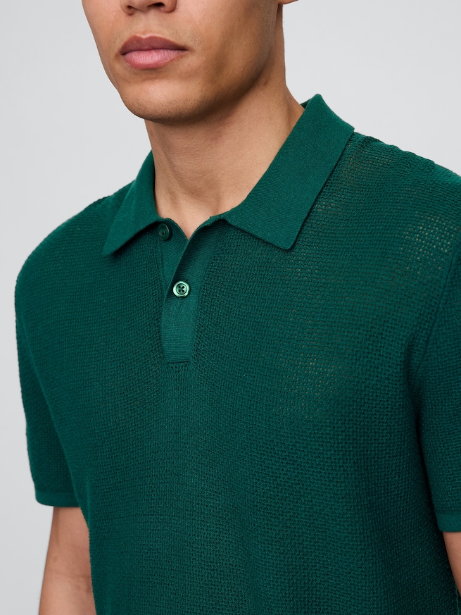 テクスチャー クロシェ ポロシャツ-6