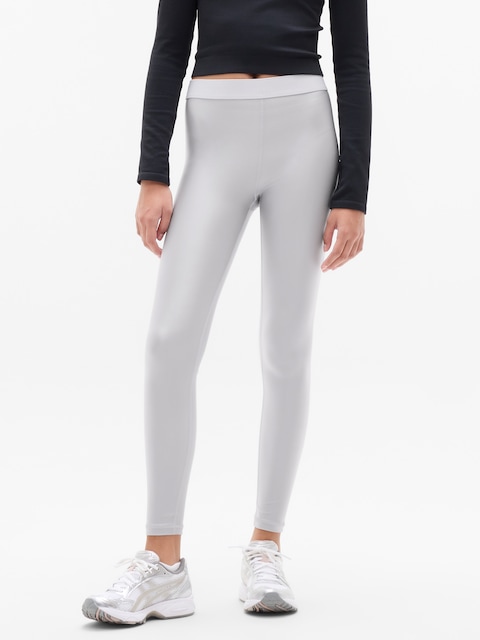 Athleta Girl High Rise Logo Chit Chat Sheen Legging