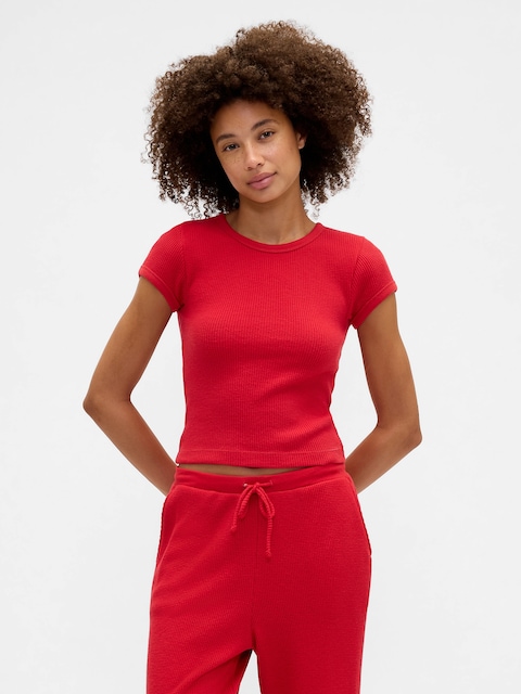 Waffle-Knit PJ T-Shirt