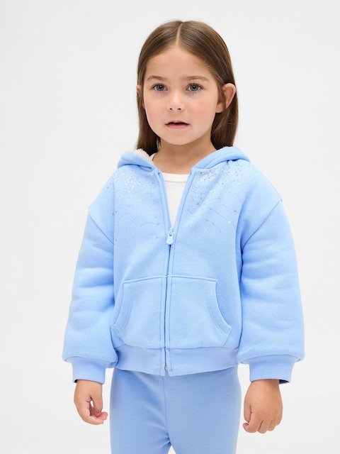 VESTE À CAPUCHON DOUBLÉE EN SHERPA À PAILLETTES POUR BÉBÉ ET TOUT-PETIT