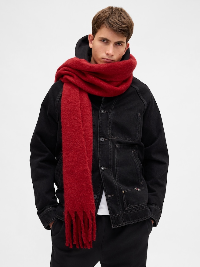 ブラッシュド フリンジ マフラー-2