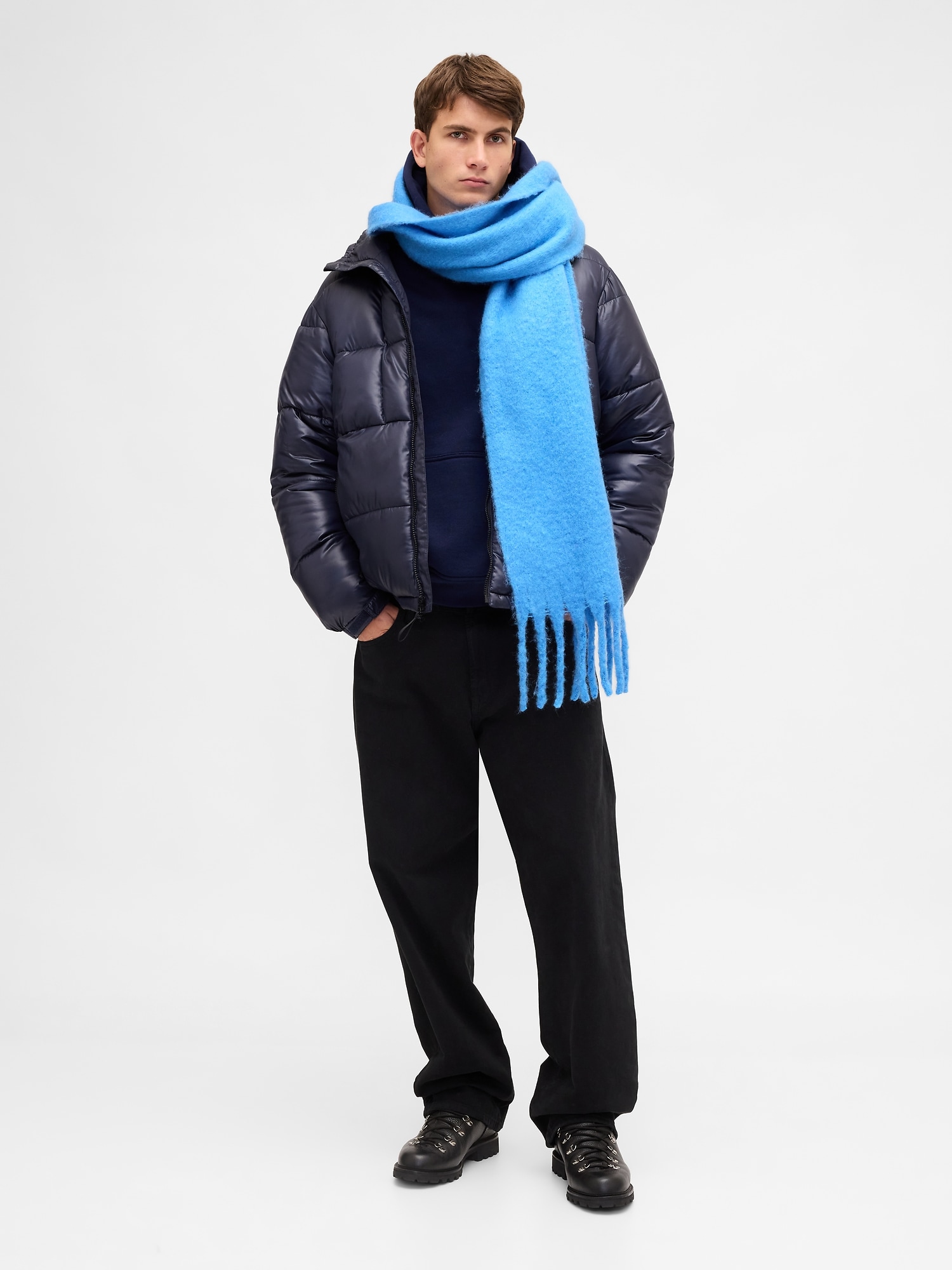 ブラッシュド フリンジ マフラー-2