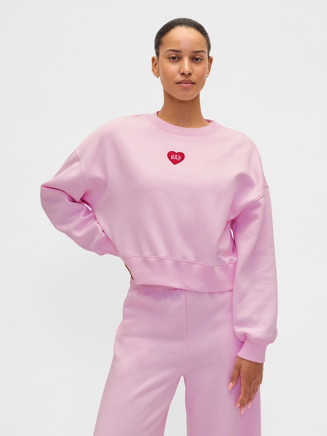 ヴィンテージソフト オーバーサイズ ハート GAPロゴ ウェッジ スウェットシャツ-0