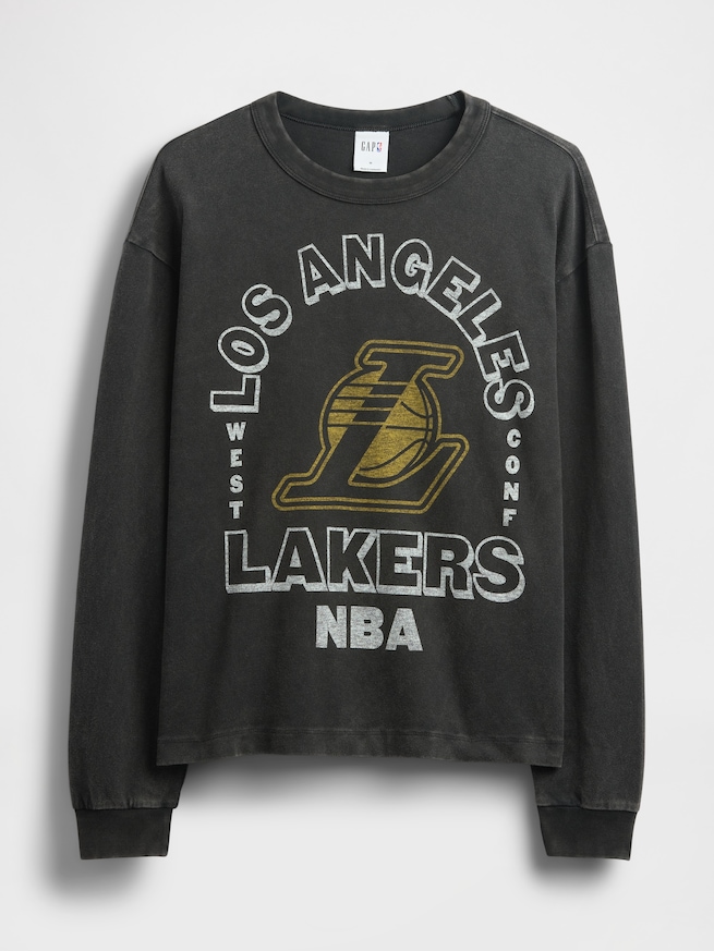 NBA ロサンゼルス レイカーズ クロップドグラフィックTシャツ-4