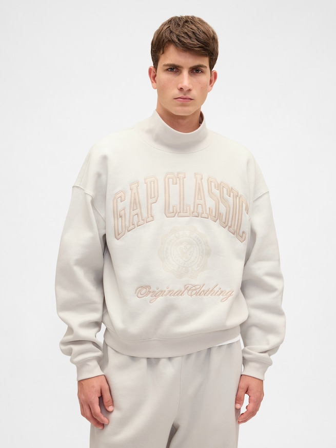 ヴィンテージソフトモックネック　クロップド GAPロゴ スウェットシャツ-0