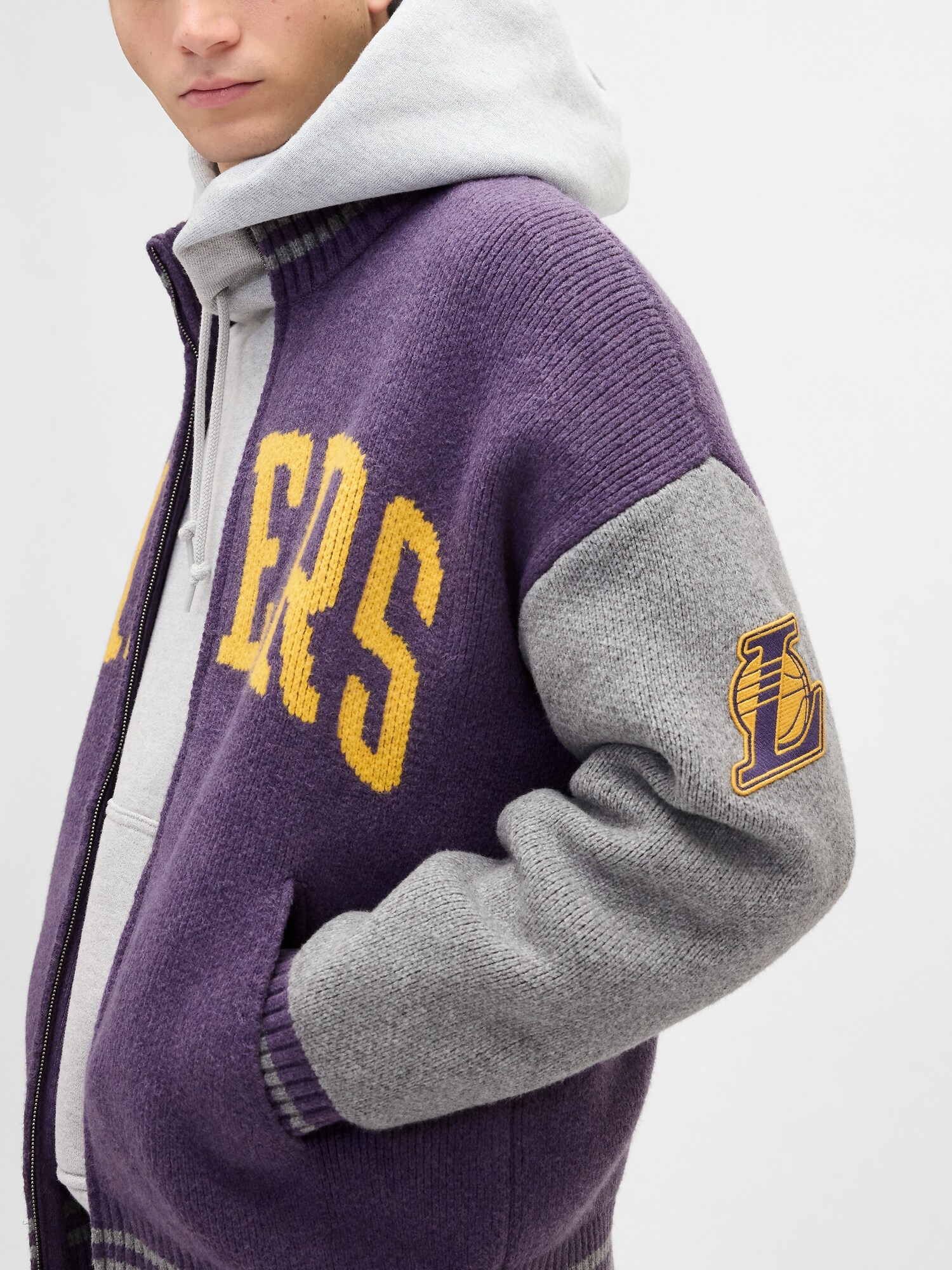 CashSoft カシミヤタッチ NBA ロサンゼルス レイカーズ ロゴ ジップ