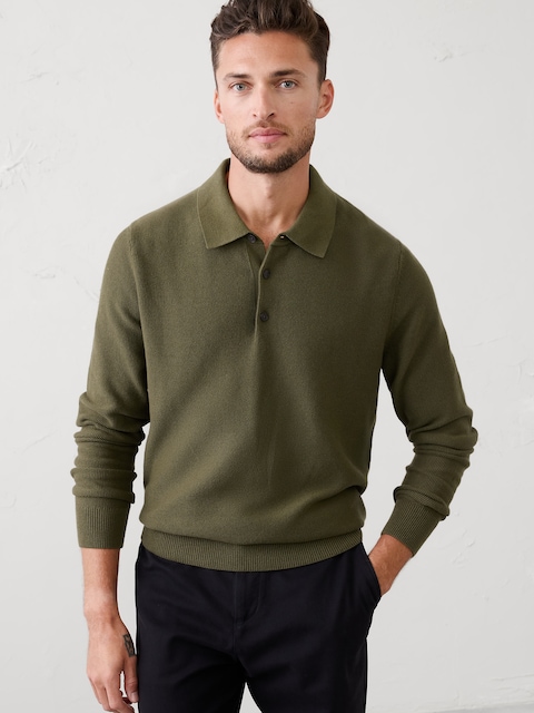 Seed Stitch Sweater Polo