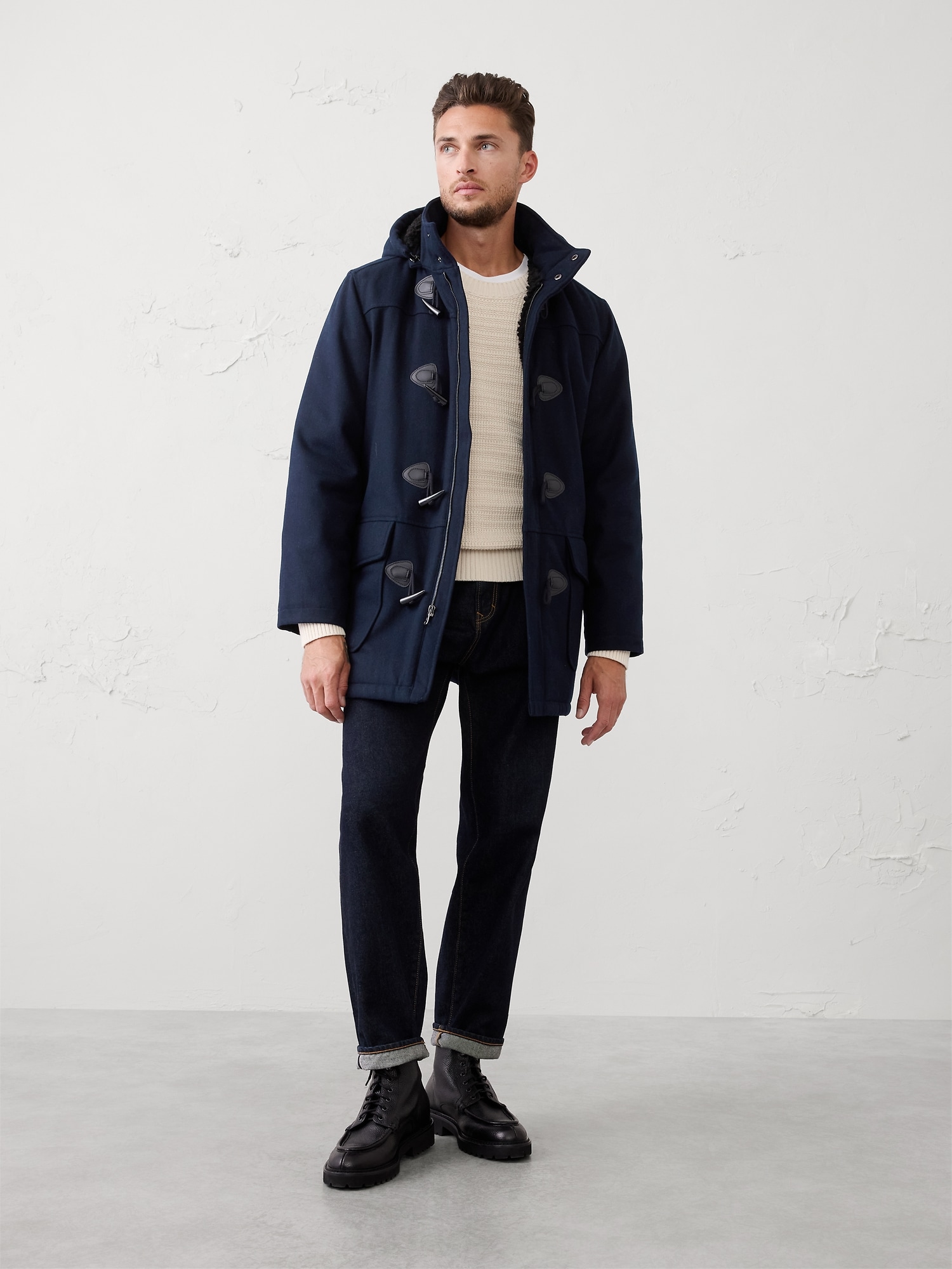 Wool-Blend Toggle Coat