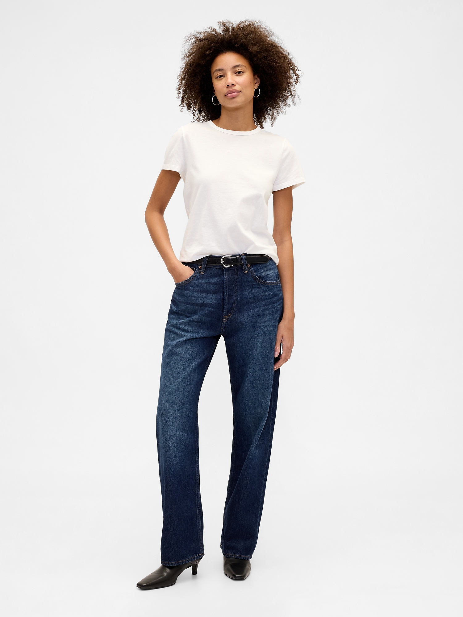 Low Slung Relaxed Straight Jeans