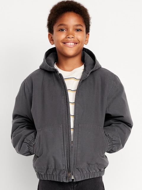 Hooded Canvas Jacket for Boys