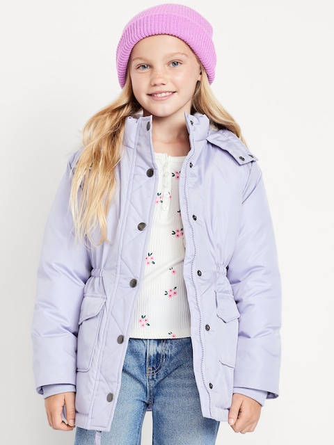 Water-Resistant Parka Jacket for Girls