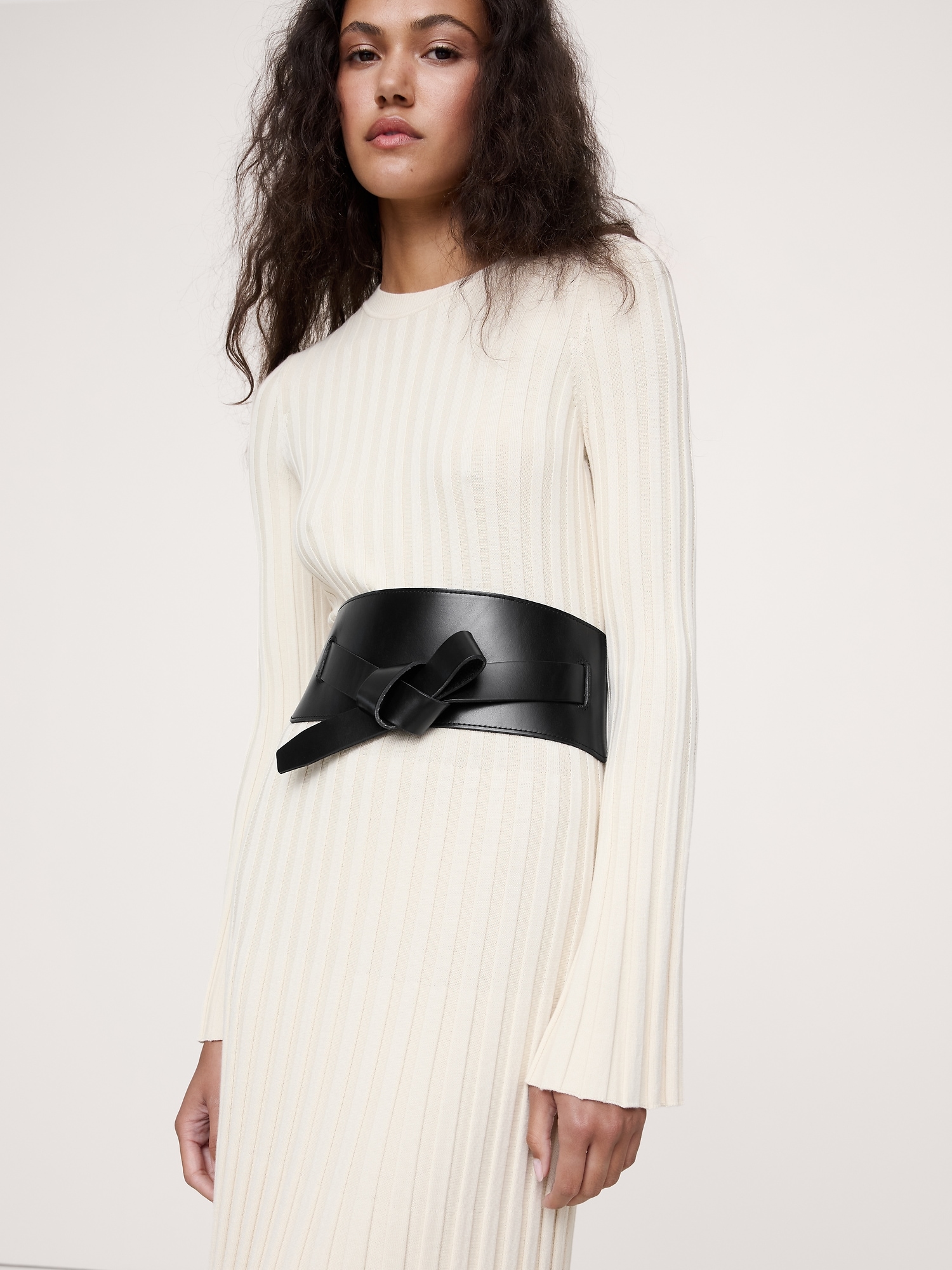 Knotted Leather Corset Belt