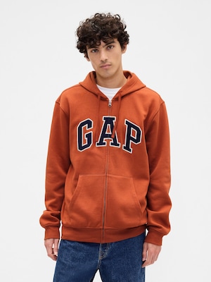 リラックス GAPロゴ ジップアップパーカー