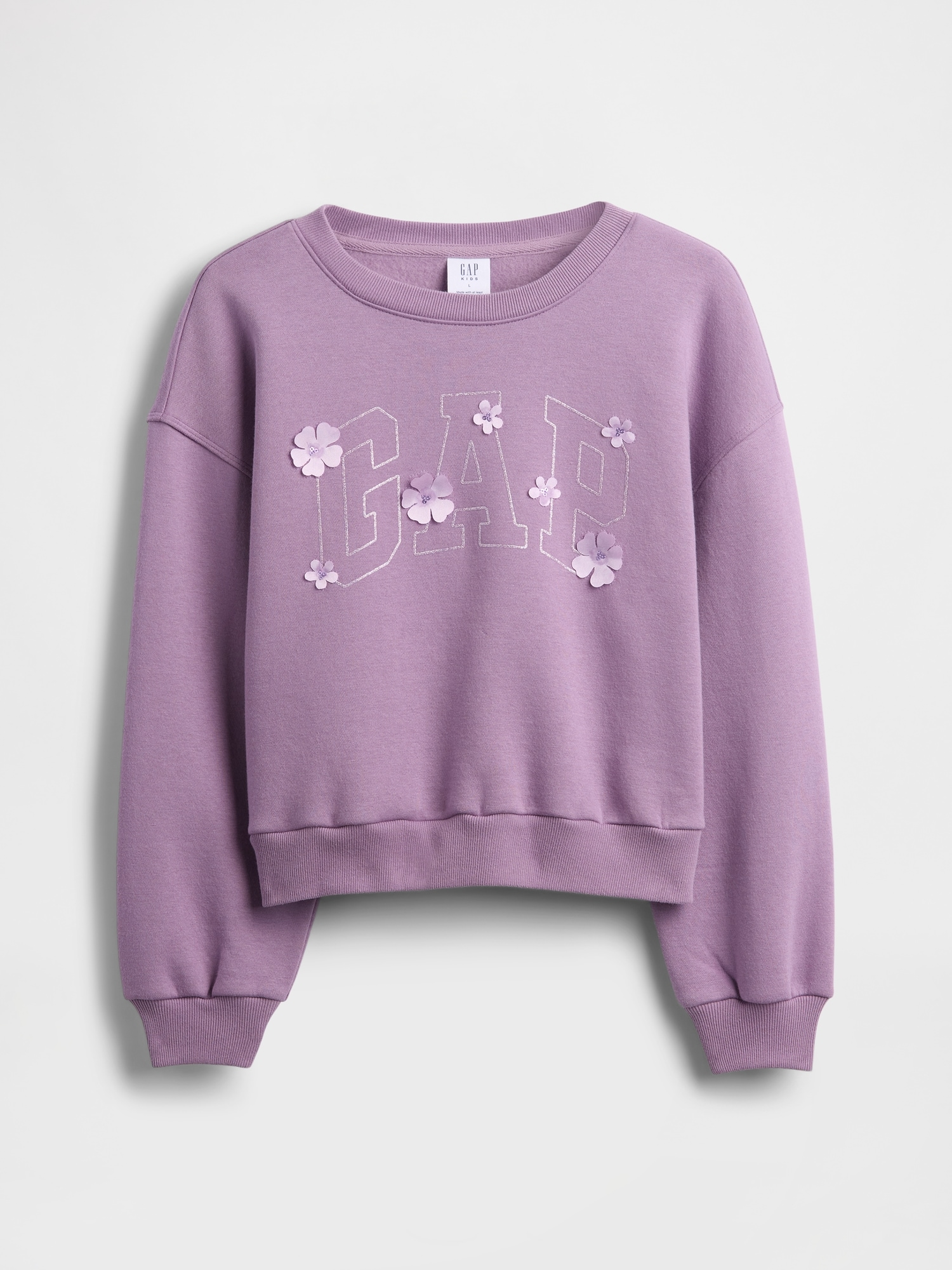 オーバーサイズ ウェッジ クルーネック スウェットシャツ (キッズ)-1